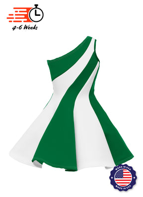 Green and White Spiral Show Choir Dress Back View 