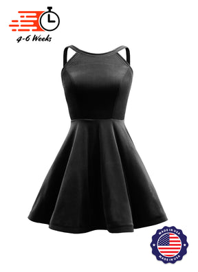 The DANCER Stretch Velvet Show Choir Dress with Attached Briefs - Ships 4 to 6 weeks