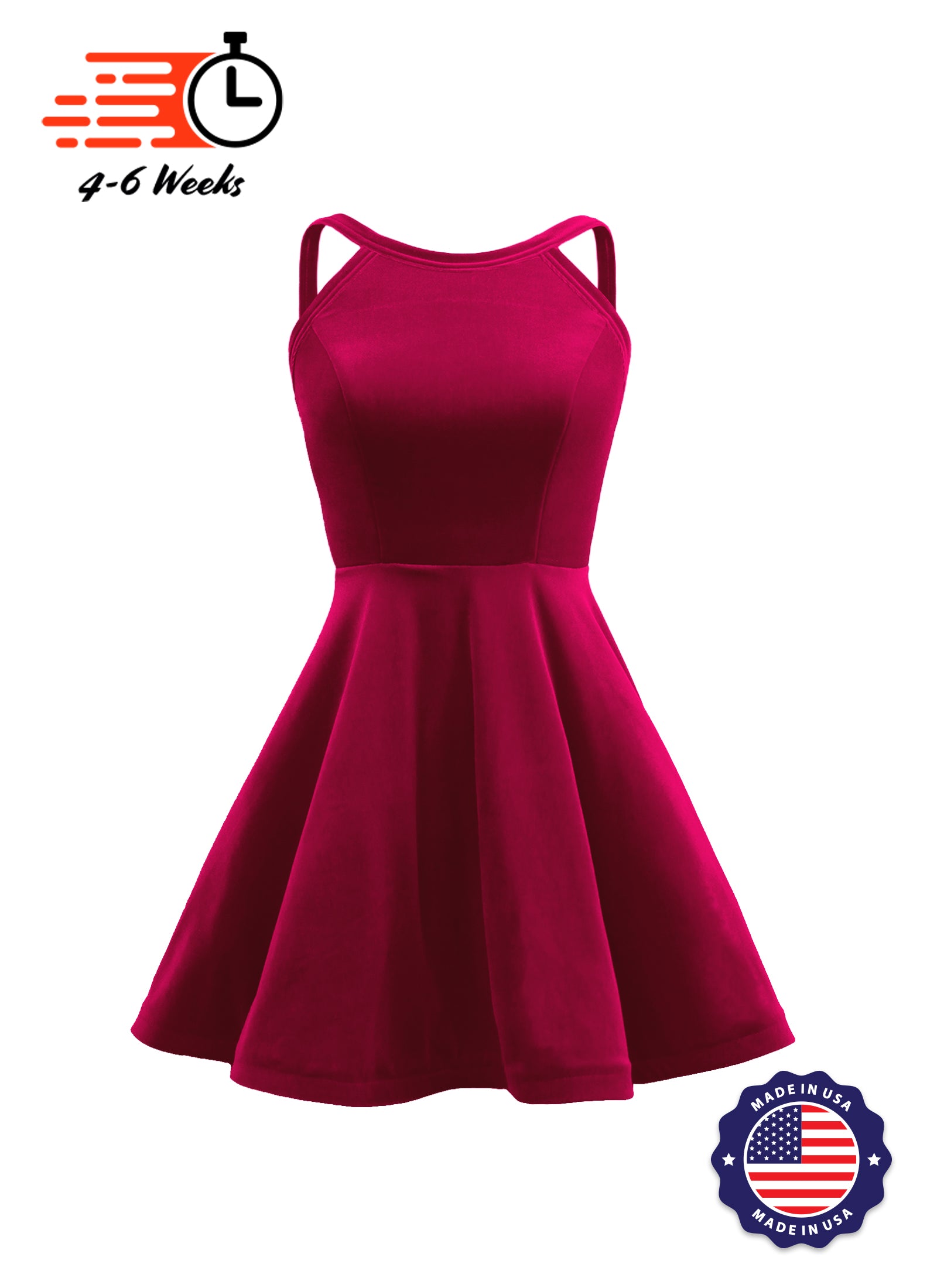 The DANCER Stretch Velvet Show Choir Dress with Attached Briefs - Ships 4 to 6 weeks