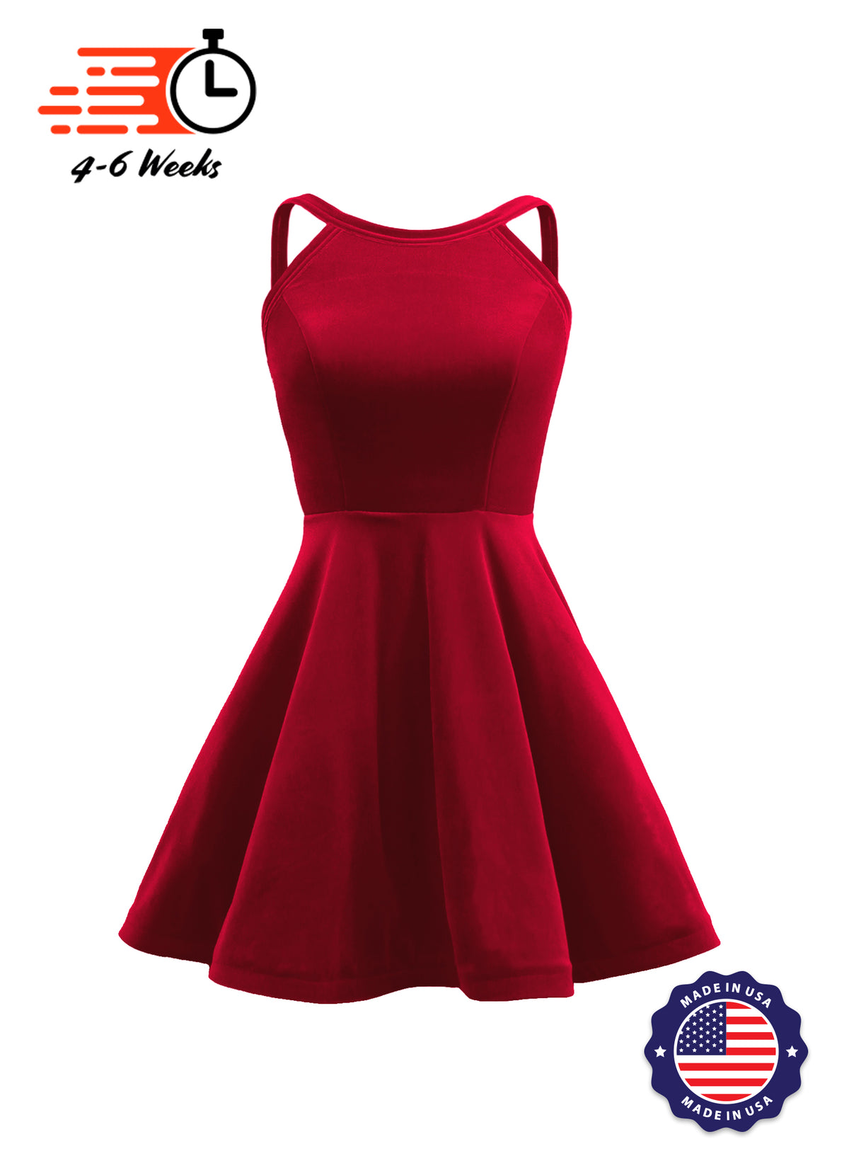 The DANCER Stretch Velvet Show Choir Dress with Attached Briefs - Ships 4 to 6 weeks