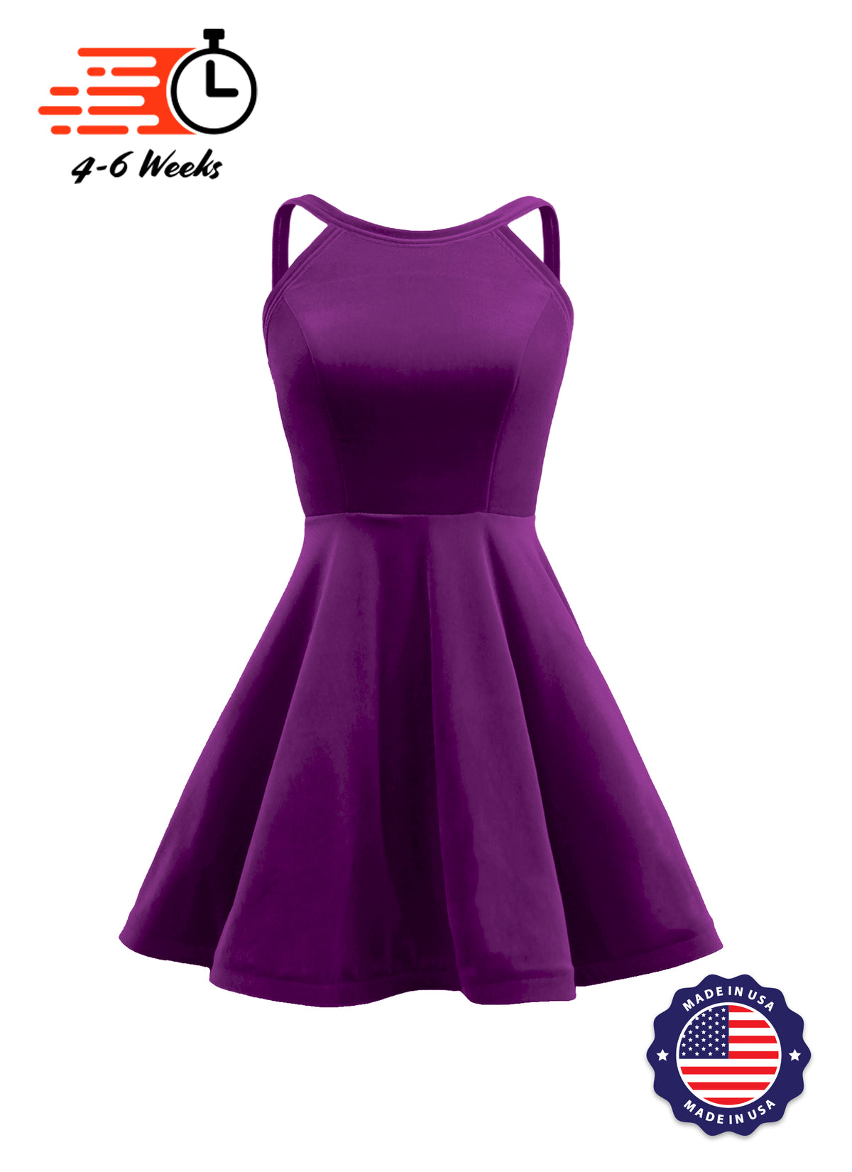 The DANCER Stretch Velvet Show Choir Dress with Attached Briefs - Ships 4 to 6 weeks