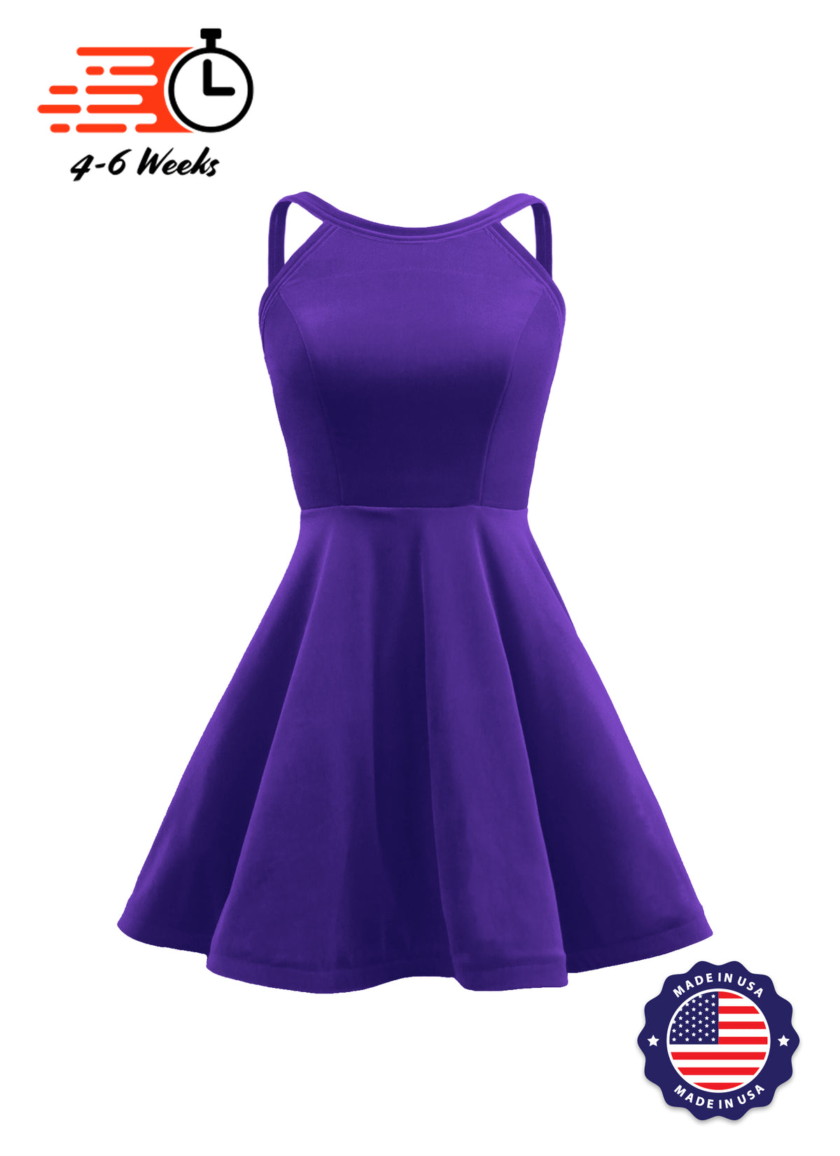 The DANCER Stretch Velvet Show Choir Dress with Attached Briefs - Ships 4 to 6 weeks