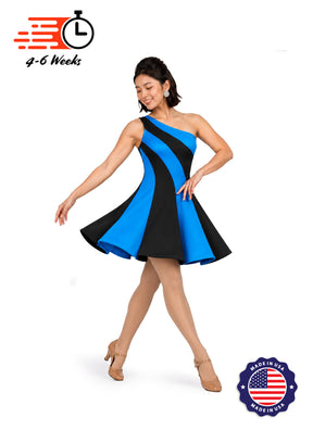 Spiral Panel Show Choir Dress Black + Colors - Ships 4 to 6 weeks