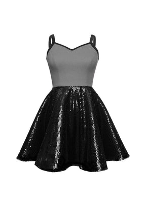 Super Techno Bodice/Black Sequin Show Choir Dress - Neutrals - Ships 4 to 6 weeks