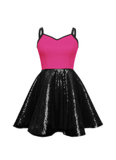 Super Techno Bodice/Black Sequin Show Choir Dress - Pinks & Purples - Ships 4 to 6 weeks