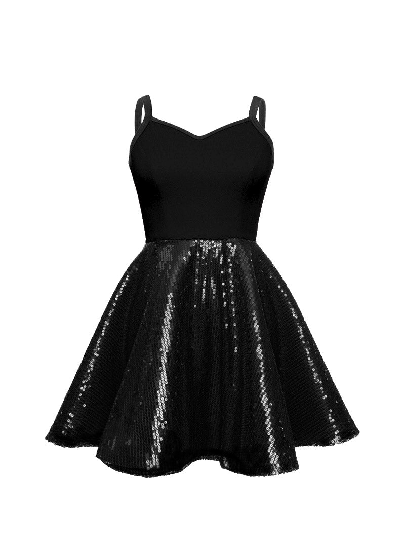 Super Techno Bodice/Black Sequin Show Choir Dress - Neutrals - Ships 4 to 6 weeks