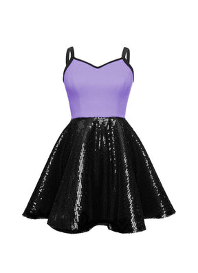 Super Techno Bodice/Black Sequin Show Choir Dress - Pinks & Purples - Ships 4 to 6 weeks