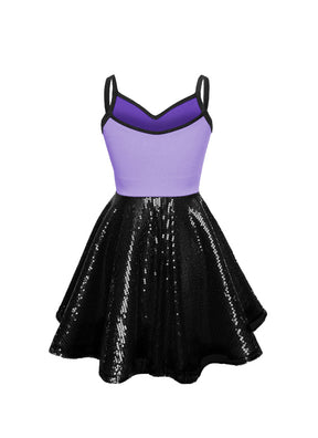 Super Techno Bodice/Black Sequin Show Choir Dress - Pinks & Purples - Ships 4 to 6 weeks