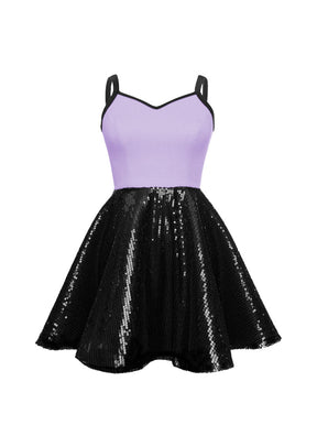 Super Techno Bodice/Black Sequin Show Choir Dress - Pinks & Purples - Ships 4 to 6 weeks