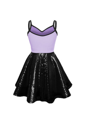 Super Techno Bodice/Black Sequin Show Choir Dress - Pinks & Purples - Ships 4 to 6 weeks