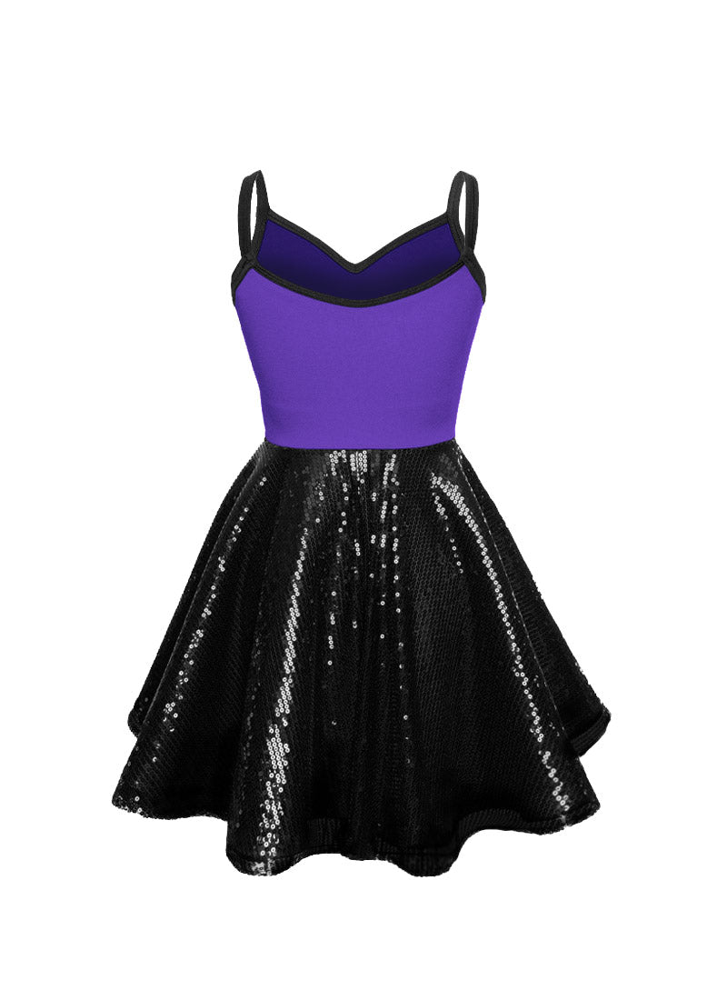 Super Techno Bodice/Black Sequin Show Choir Dress - Pinks & Purples - Ships 4 to 6 weeks