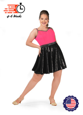Super Techno Bodice/Black Sequin Show Choir Dress - Ships 4 to 6 weeks