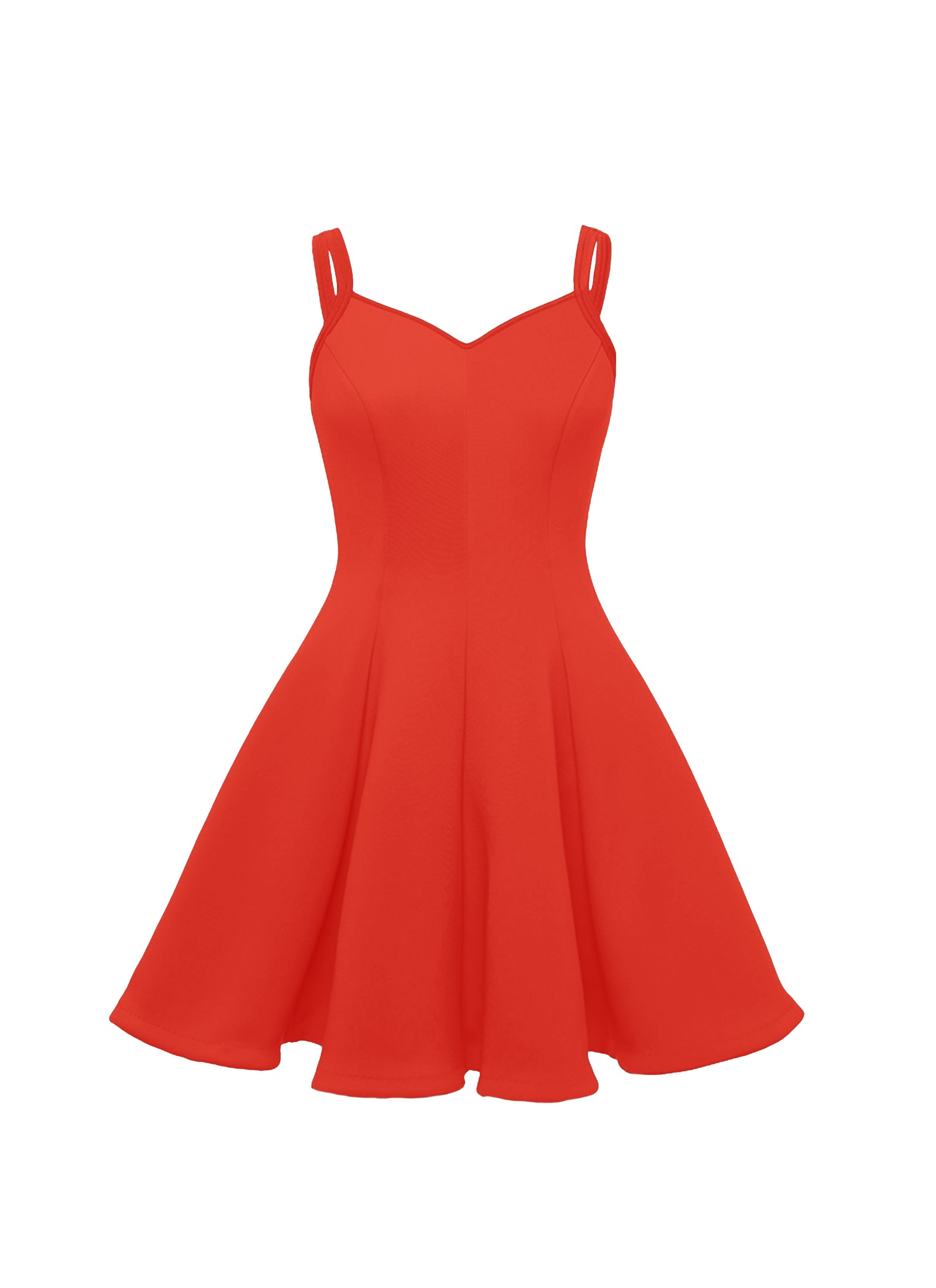 Sweetheart Straps Princess Seam Show Choir Dress with Attached Briefs - Reds & Oranges