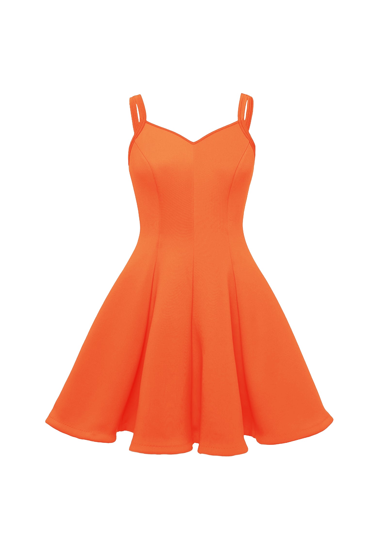 Sweetheart Straps Princess Seam Show Choir Dress with Attached Briefs - Reds & Oranges
