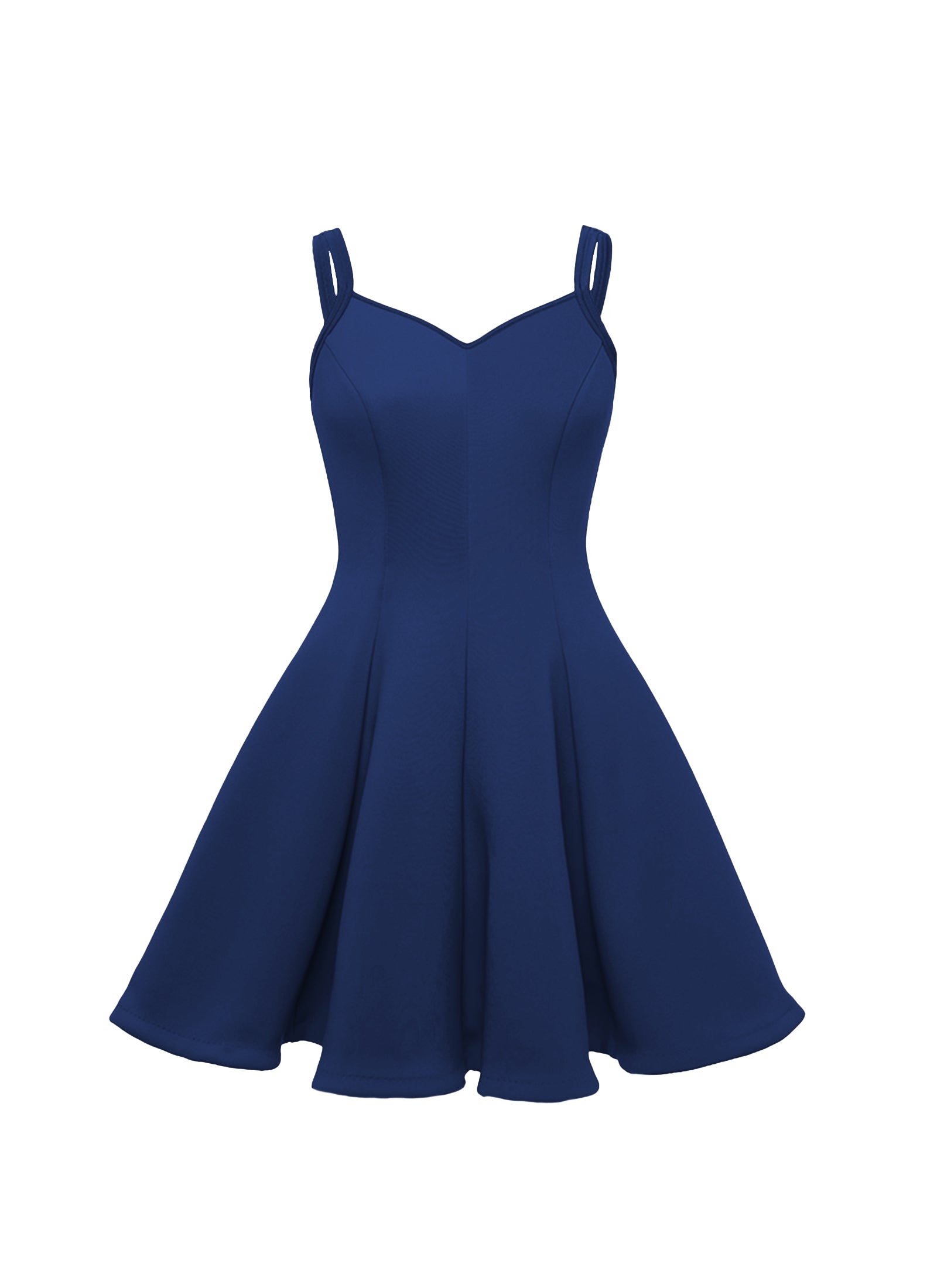 Sweetheart Straps Princess Seam Show Choir Dress with Attached Briefs - Blues