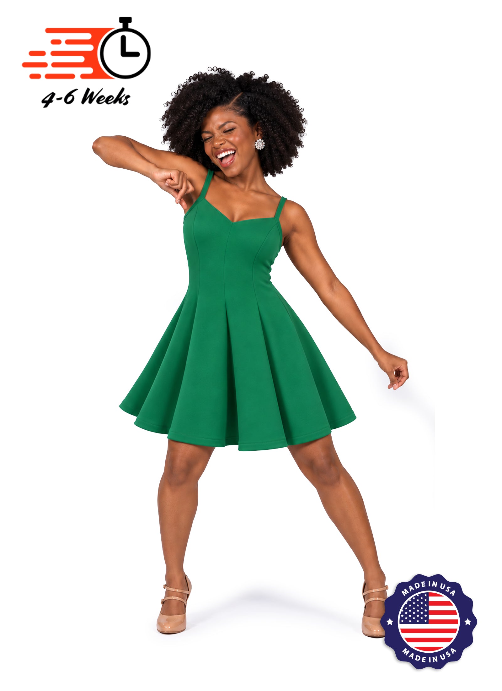 Sweetheart Straps Princess Seam Show Choir Dress with Attached Briefs - Ships 4 to 6 weeks