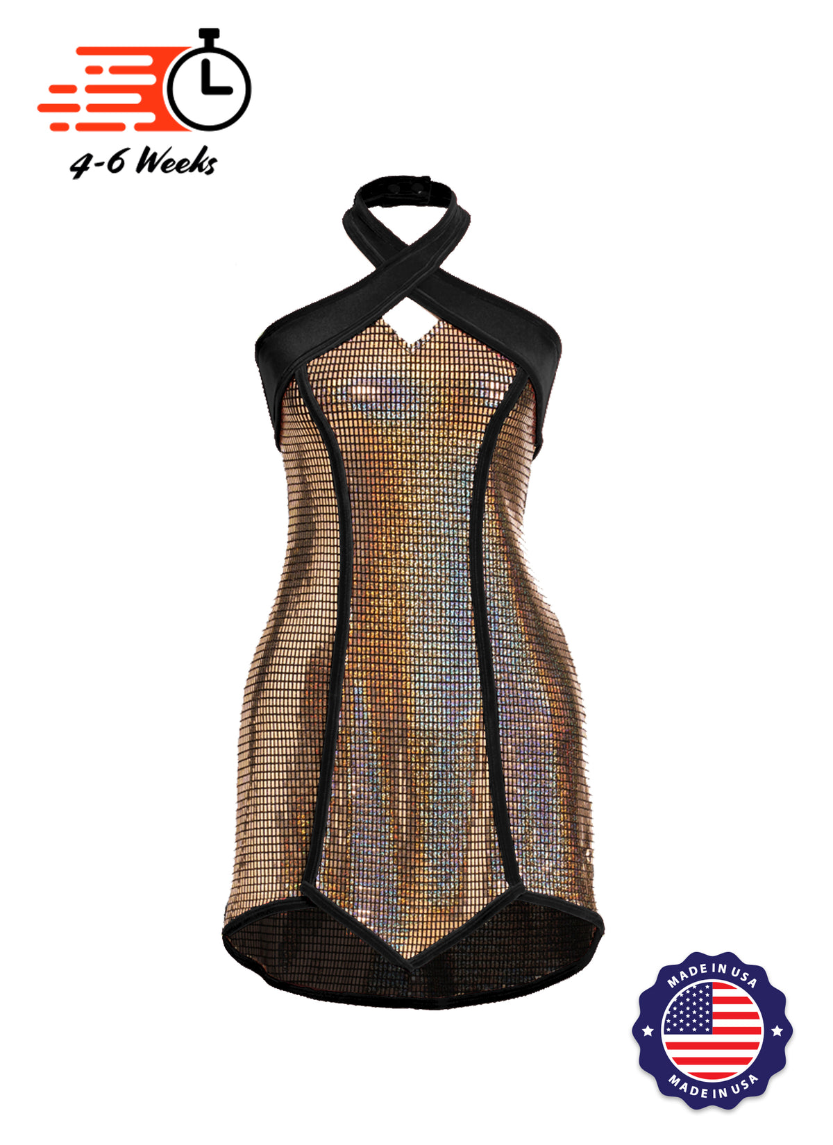 The Superhero Sequin Hologram Shift Show Choir Dress - Ships 4 to 6 weeks