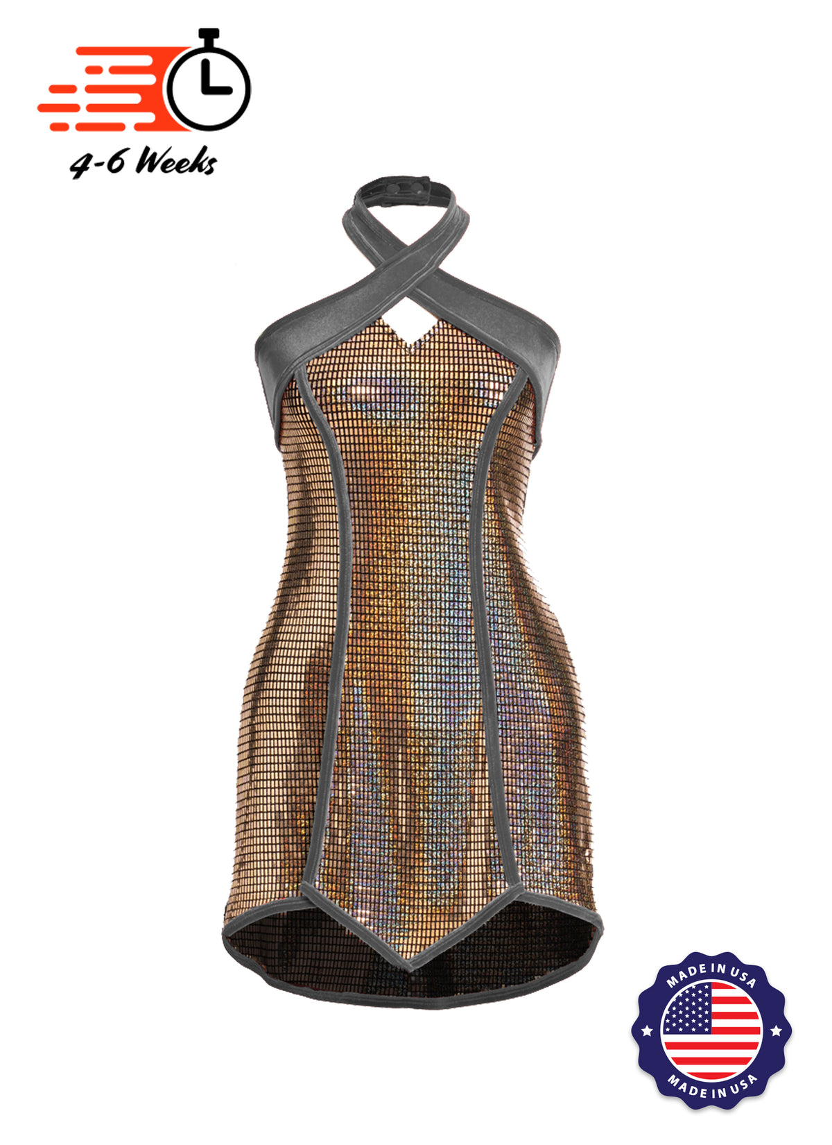 The Superhero Sequin Hologram Shift Show Choir Dress - Ships 4 to 6 weeks