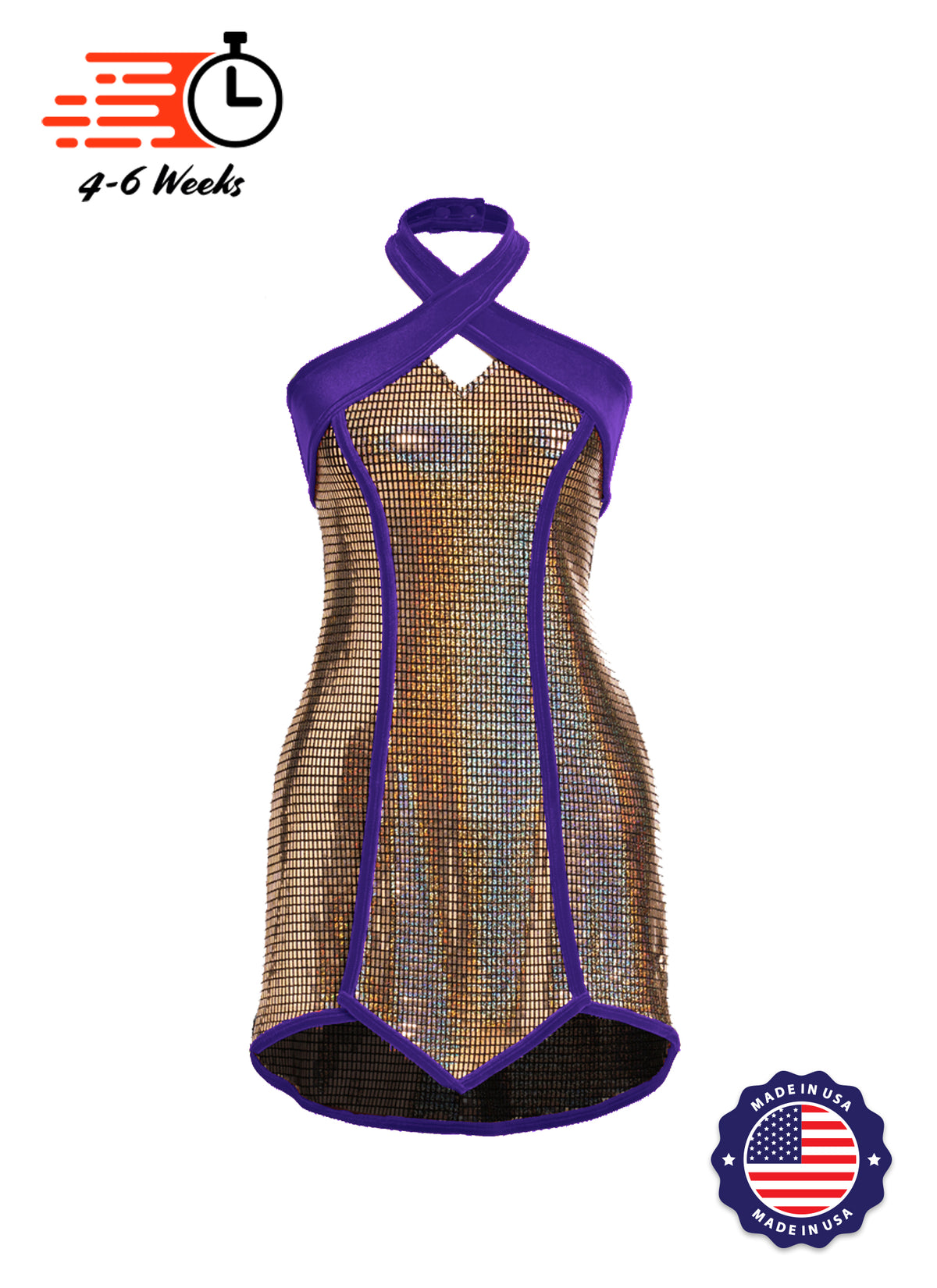 The Superhero Sequin Hologram Shift Show Choir Dress - Ships 4 to 6 weeks