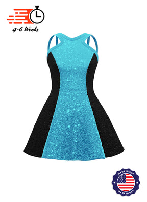 Two-Tone Star Neckline Sequin Classic Show Choir Dress - Center Color - Ships in 4-6 weeks
