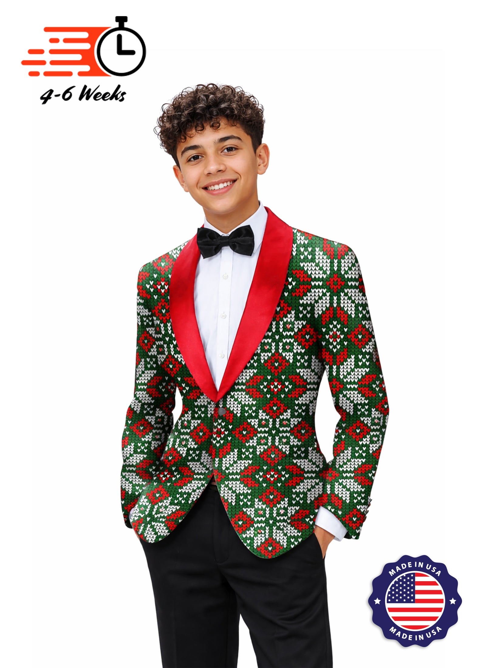 Ugly Xmas Sweater Stretch Blazer - Men’s Christmas & Holiday Performance Jacket