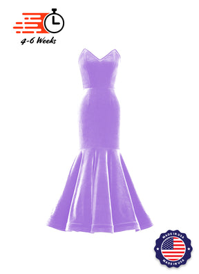 Velvet V-Neck Mermaid Show Choir Gown - Purples - Ships 4 to 6 weeks