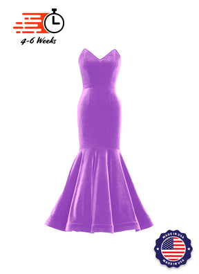 Velvet V-Neck Mermaid Show Choir Gown - Purples - Ships 4 to 6 weeks