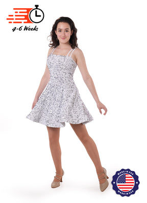 Velvet Sequin - Classic Square Neckline Princess Seam Show Choir Dress - Ships 4 to 6 Weeks