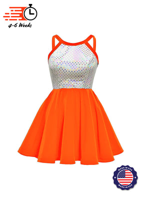 White/Silver Laser Dot & Velvet Show Choir Dress - Neons & Metallics - Ships 4 to 6 weeks