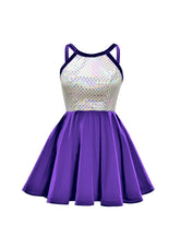 White/Silver Laser Dot & Velvet Show Choir Dress - Pinks & Purples - Ships 4 to 6 weeks