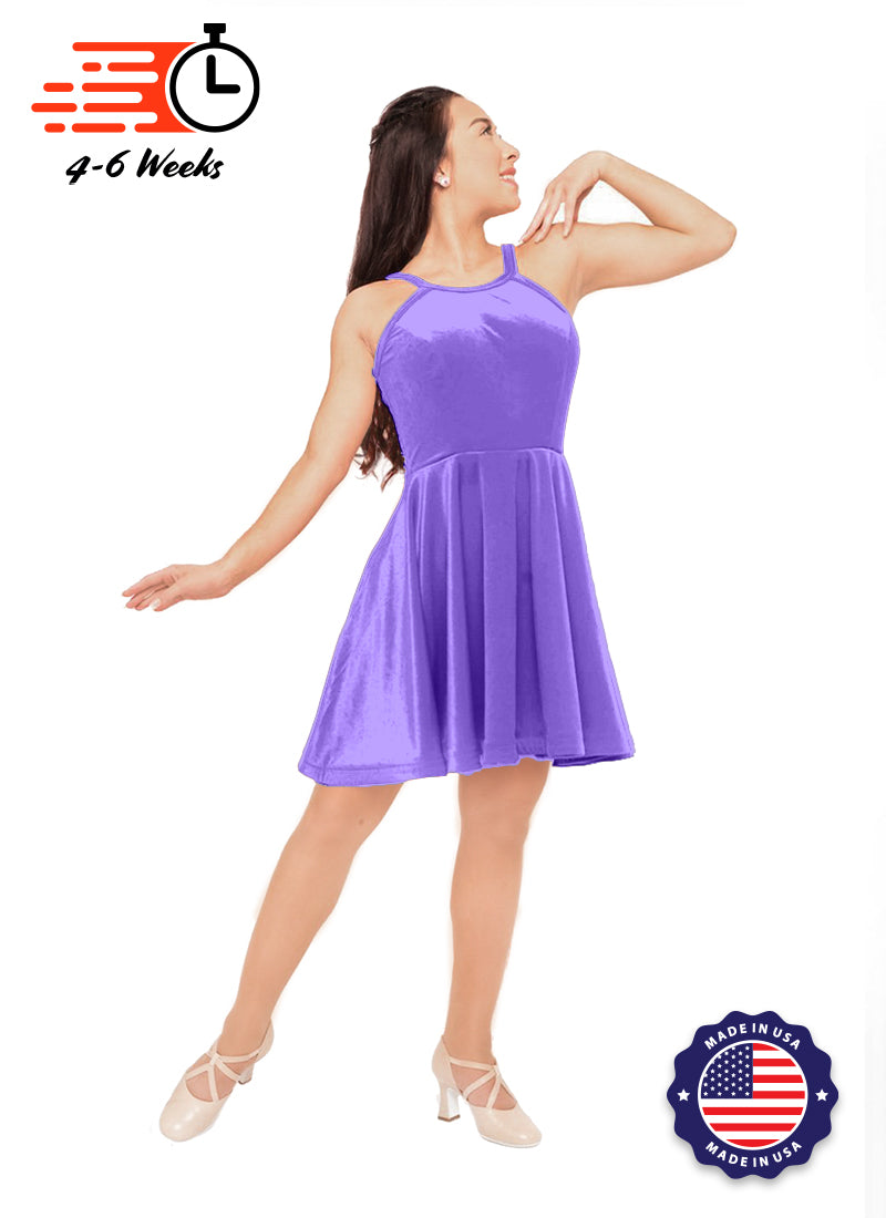 The Dancer Stretch Velvet Show Choir Dress - Pinks & Purples