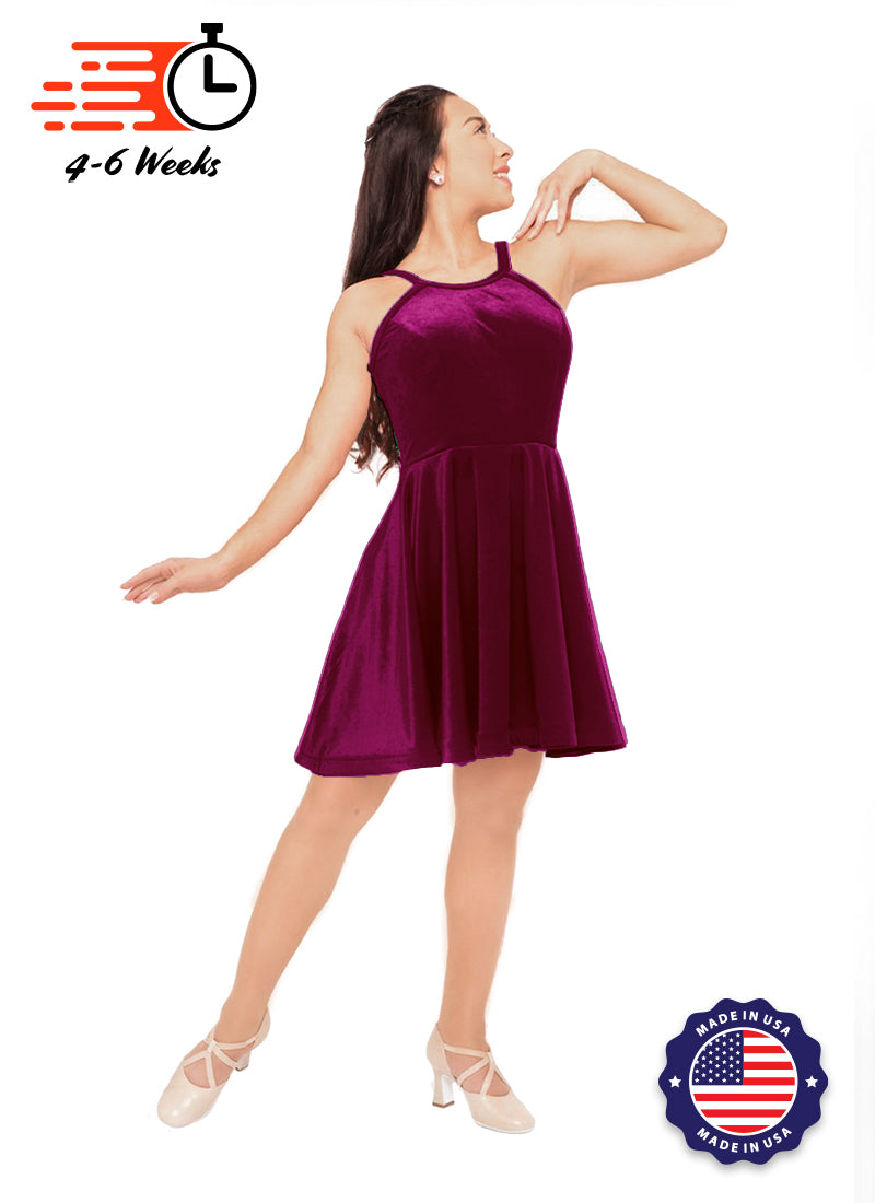 The DANCER Stretch Velvet Show Choir Dress - Pinks & Purples