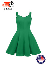 Kelly Green Sweetheart Straps Princess Seam Show Choir Dress with Attached Briefs - Ships 4 to 6 weeks