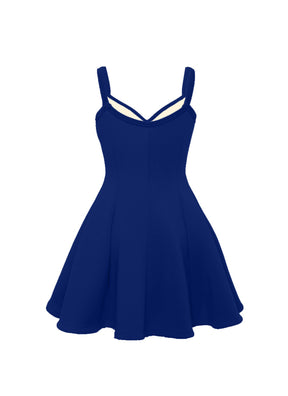 Navy Blue Sweetheart Straps Princess Seam Show Choir Dress with Attached Briefs back