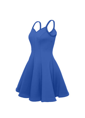 Royal Blue Sweetheart Straps Princess Seam Show Choir Dress with Attached Briefs side