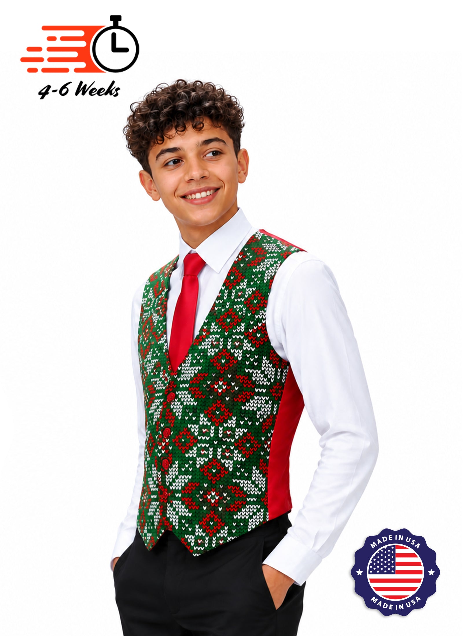 Ugly Xmas Sweater Vest - Men’s Christmas & Holiday Performance Vest