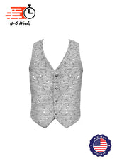 Crinkle Metallic Sequin Boy’s Vest - Ships 4 to 6 weeks
