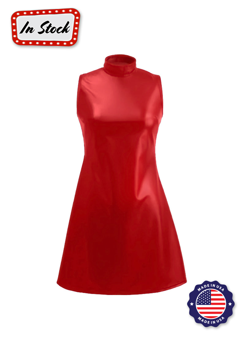 red pvc skater dress Skater Vinyl Dress Red