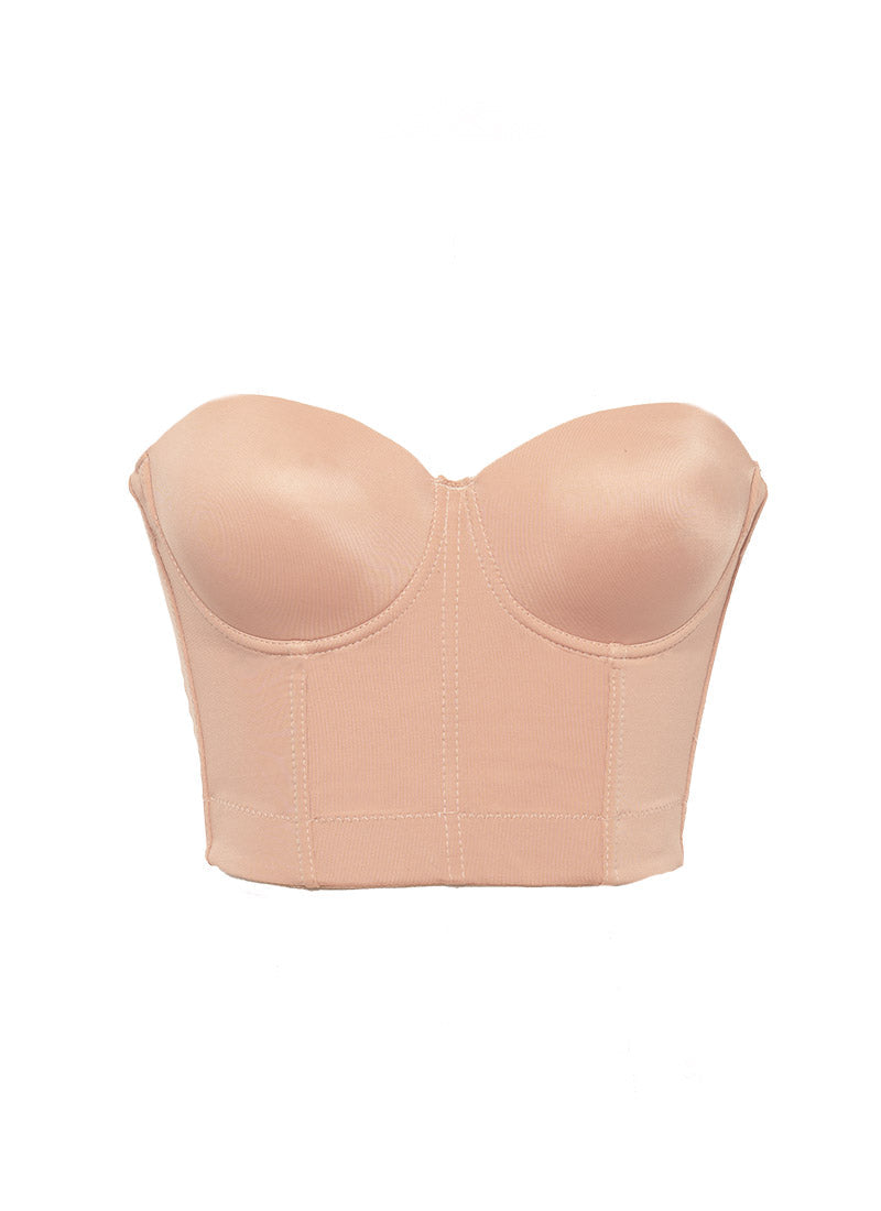 Extended Length Strapless Bra Front w/o Straps